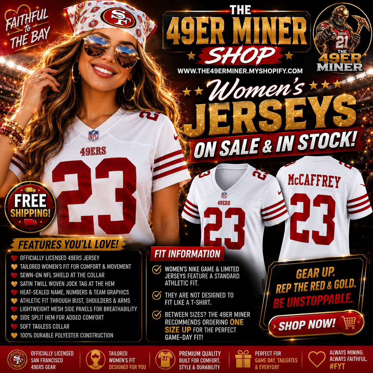 Women's San Francisco 49ers - Limited Stitched Football Jersey