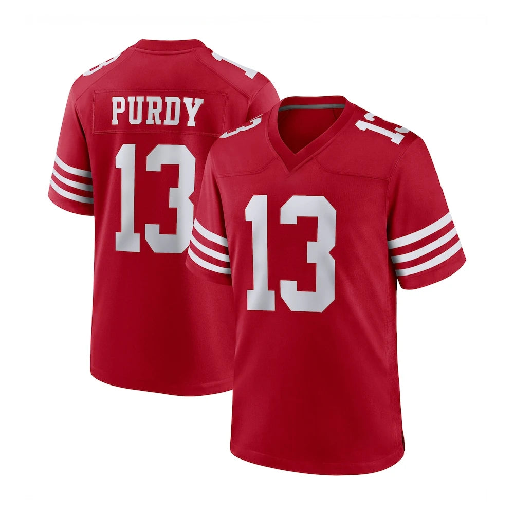 San Francisco 49ers Men's Football Jersey s - 23 Christian McCaffrey  - 13 Brock Purdy - 54 Fred Warner  Stitched American Football Limited Jersey