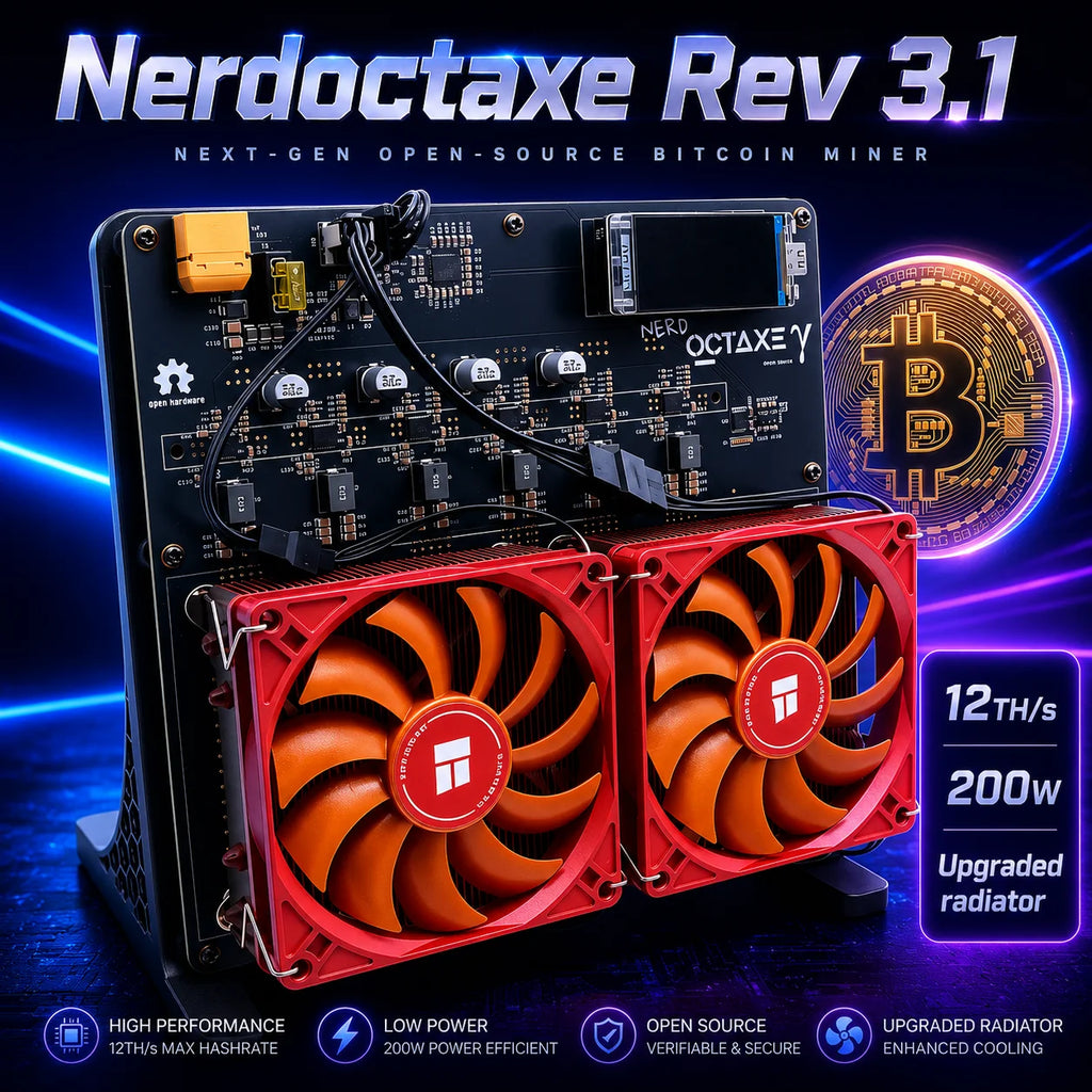 ⚡ High performance NerdOCTaxe Rev3.1 12TH/s Solo Bitcoin Miner - Pure Copper!