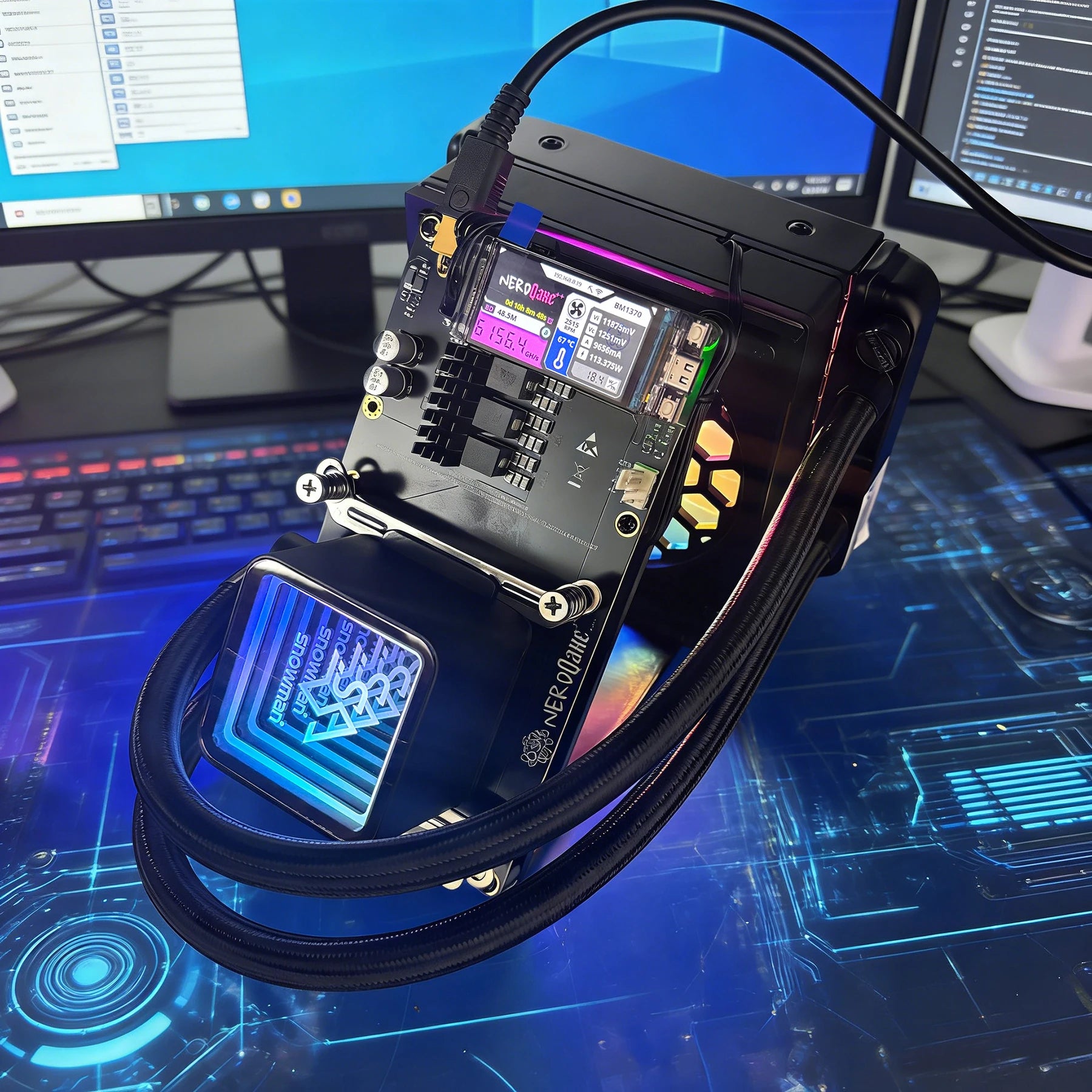 NerdQaxe++ Hydro Bitcoin Miner 6TH/s CE FCC Certification Liquid-Cooled Bitcoin Miner with 4*BM1370 ASIC Chips