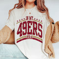 Women's In My 49ers Era Printed Fashion Casual Summer Clothing T-Shirt Watercolor 90s Short Sleeved Clothing Women's Pattern T-S