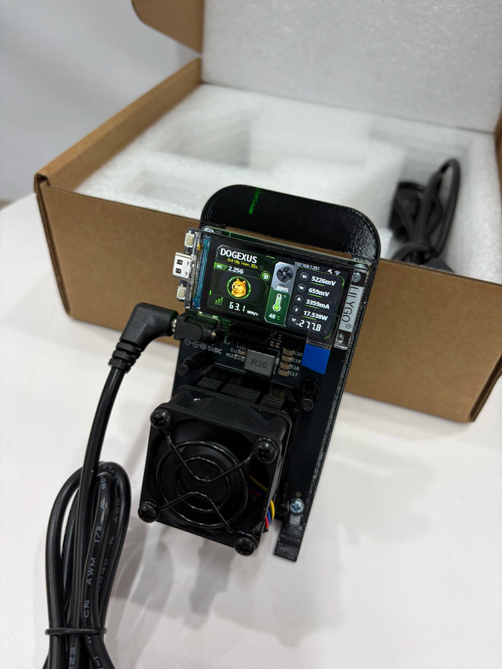 The DOGEXUS - DX01 60MH/s Solo Miner - 19watts