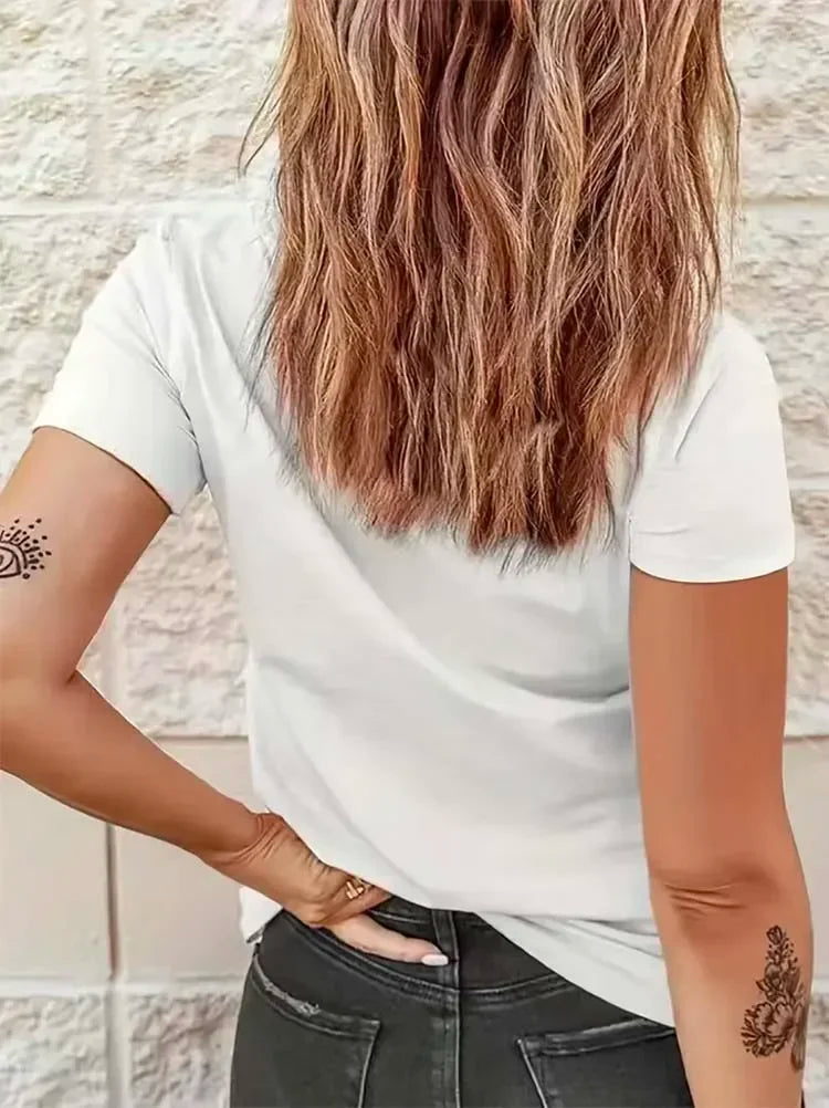 Women's In My 49ers Era Printed Fashion Casual Summer Clothing T-Shirt Watercolor 90s Short Sleeved Clothing Women's Pattern T-S